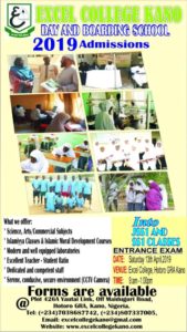 2019 Excel College Kano Admissions Leaflet