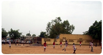 A game of football within the College premises