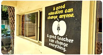 Motivational Text - A good education can change anyone, a good teacher can change anything 